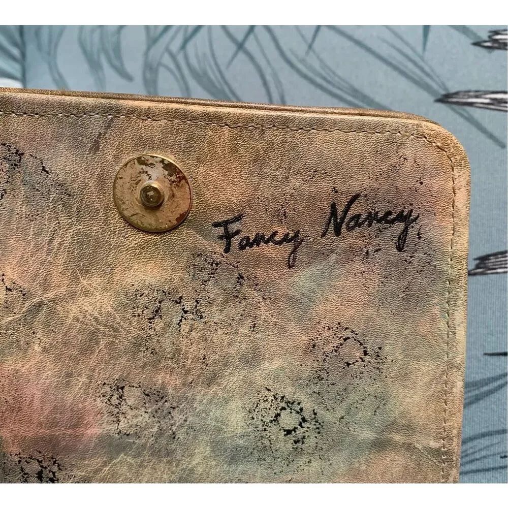 Fancy Nancy Hand Painted Vintage Leather Shoulder Bag Purse MCM 80’s - Picture 4 of 10